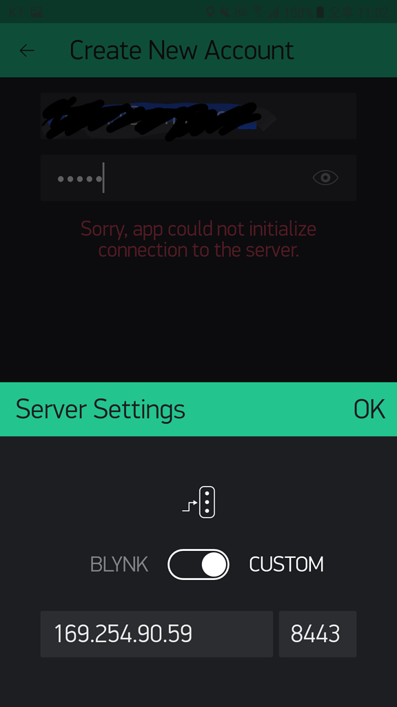 Blynk app could not initialize connection to the server - Local Blynk ...