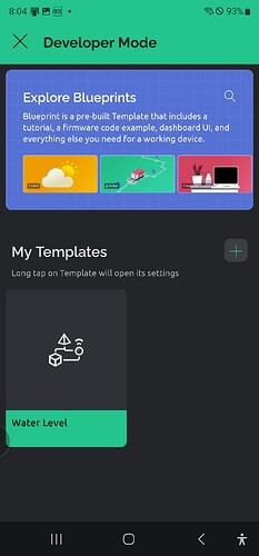 Mobile app Templates screen