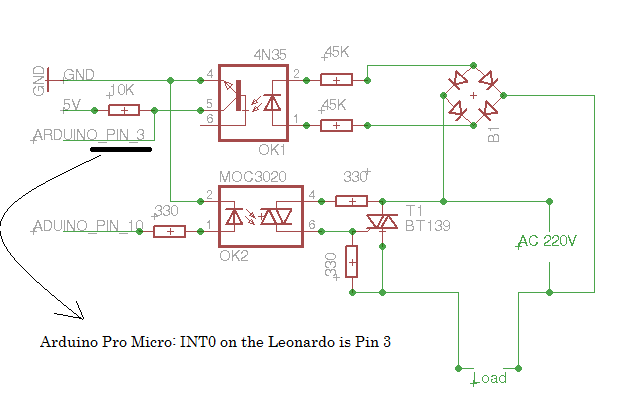 AC Dimmer ESP8266 Shield Arduino Pro Micro - Projects made ... led dimming wiring diagram capacitor 