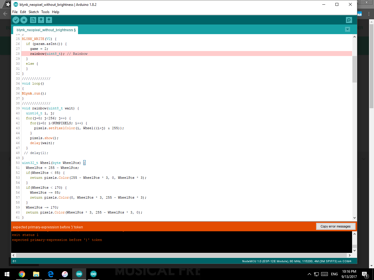 Expected primary. Expected expression before token ). Expected Primary expression before . Token c++. Expected Primary-expression. Expected ';' before '}' token.