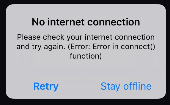 no internet connection