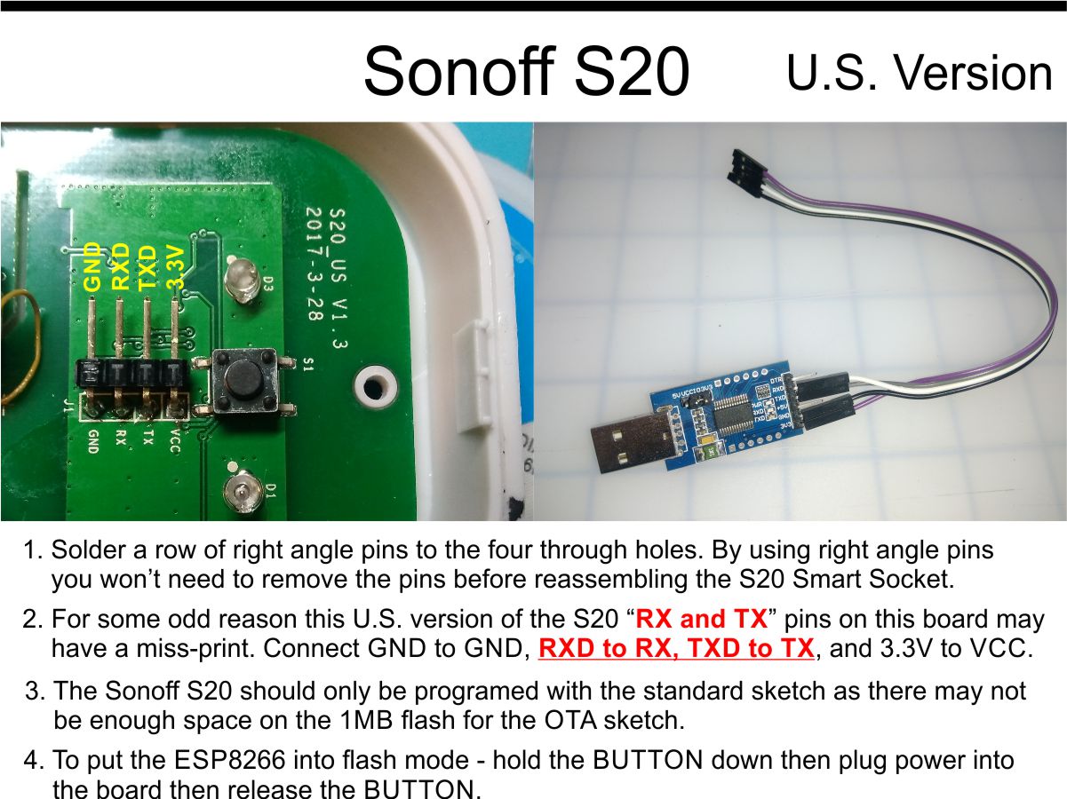 Flashing a Custom Firmware to Sonoff wifi switch with Arduino IDE